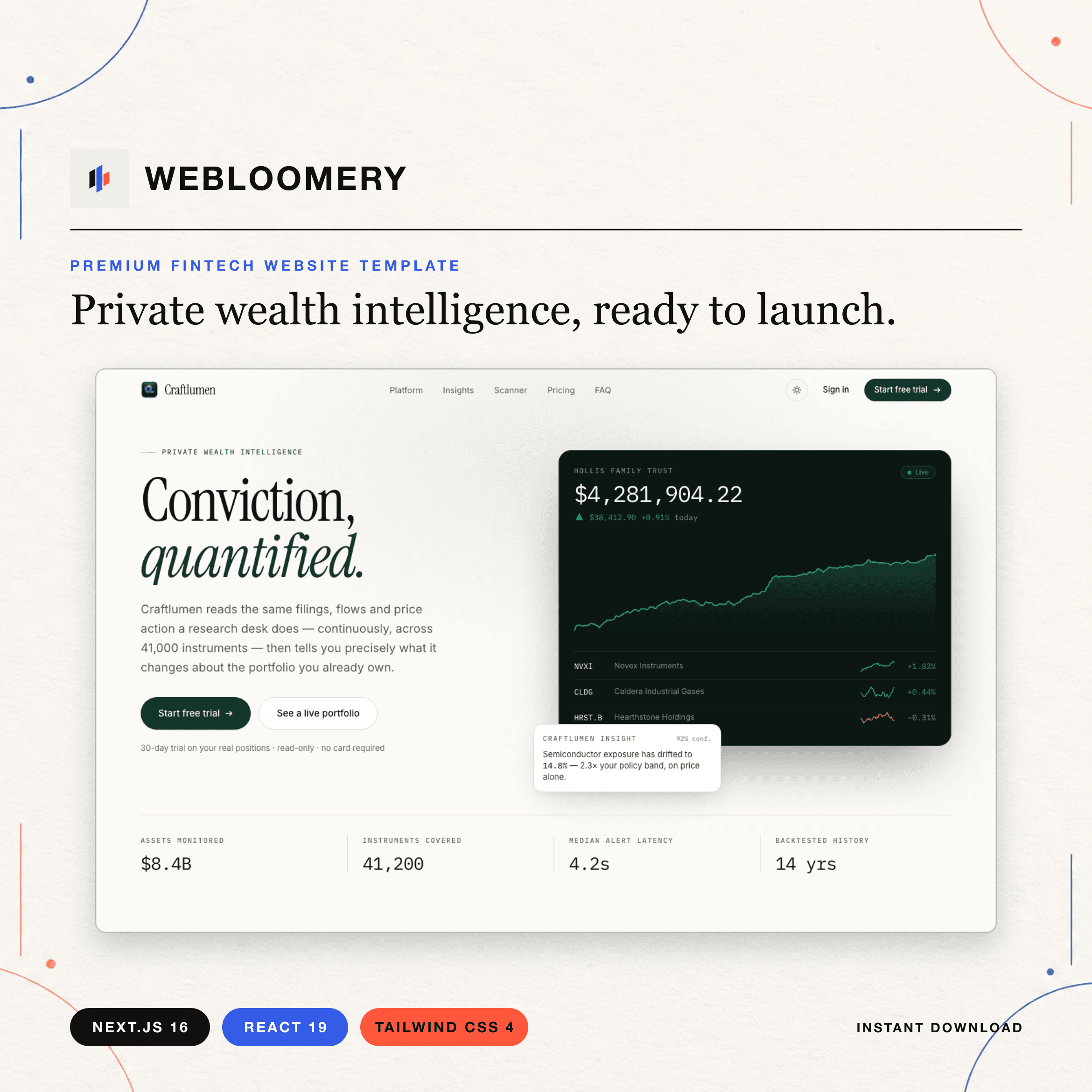 Craftlumen Fintech template preview
