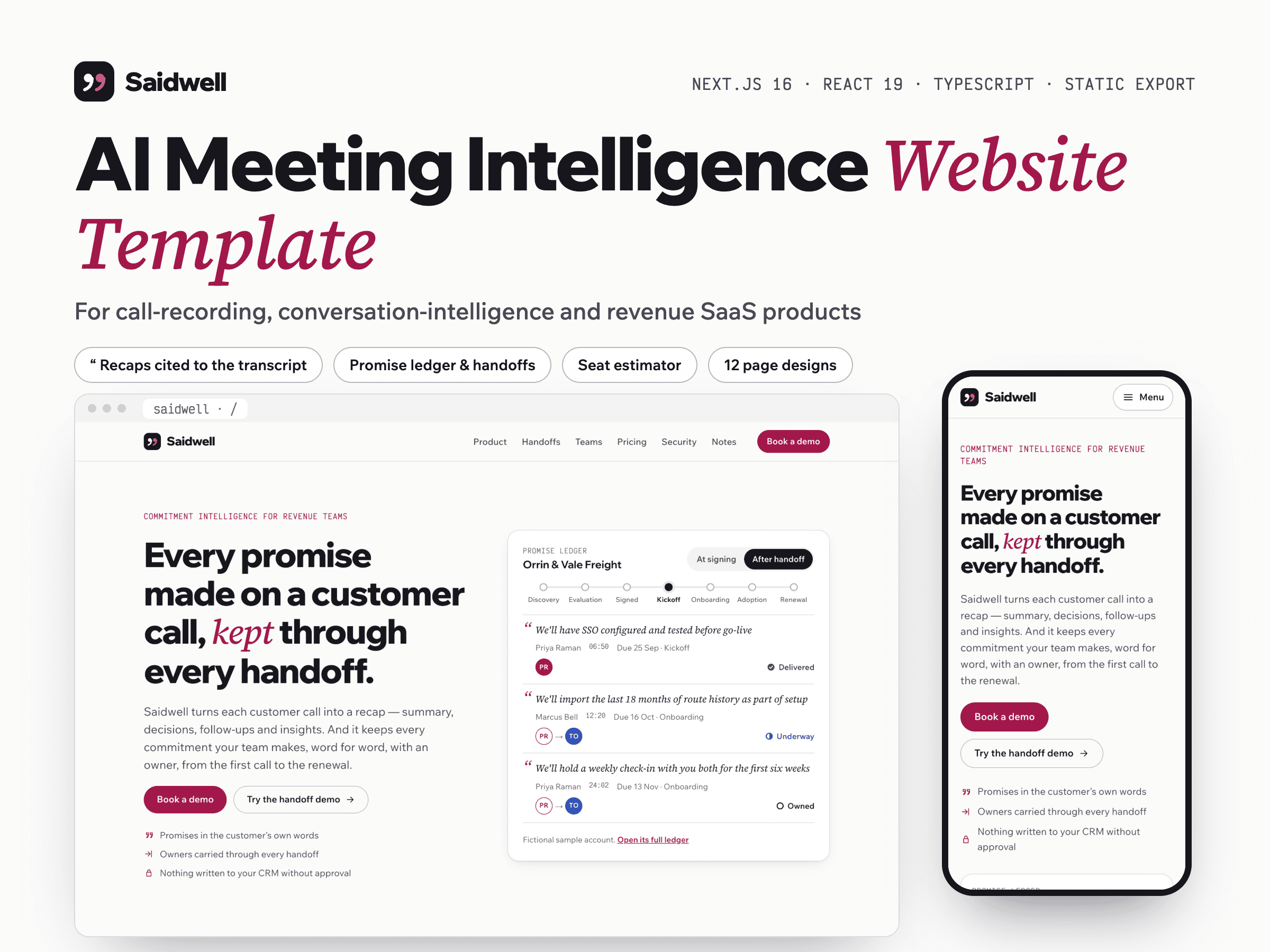 Saidwell template preview